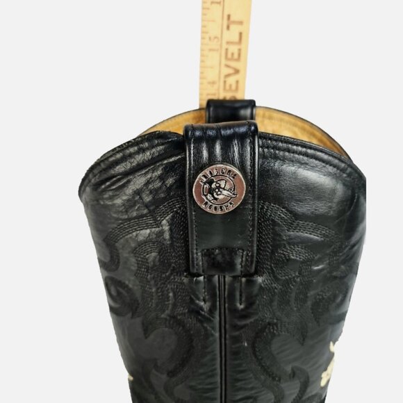 Stingray Cowboy Boots Rogers Black Exotic Western Men’s US 8.5 Pull On Like New - Picture 9 of 11